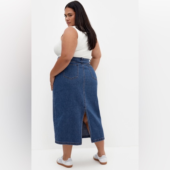 PLUS Midi Denim Skirt - Picture 3 of 5